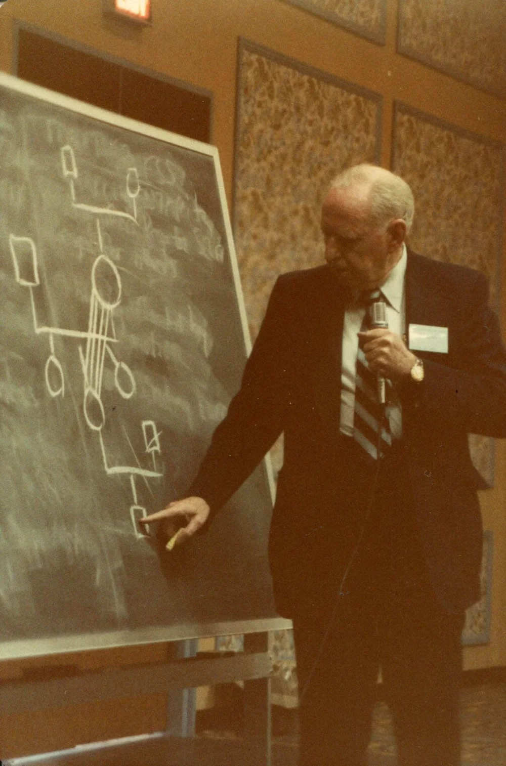 Portrait of Murray Bowen, psychiatrist who developed family systems theory and the family diagram